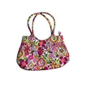 Vera Bradley Pleated Shoulder Bag – Clementine Pattern – Like New